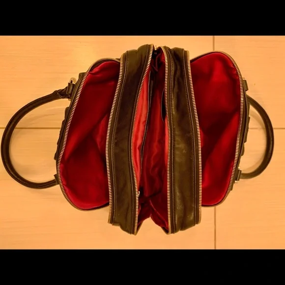 Cole Haan Black Leather Shoulder Bag with Polished Nickel Hardware - Picture 3 of 8